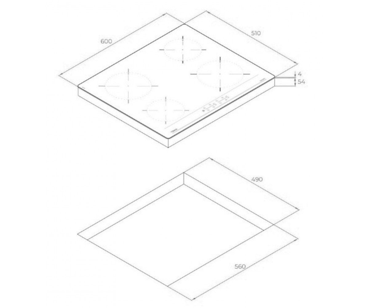 Варочная поверхность  IBC 64000 BK MSS 112520007:Чертеж 