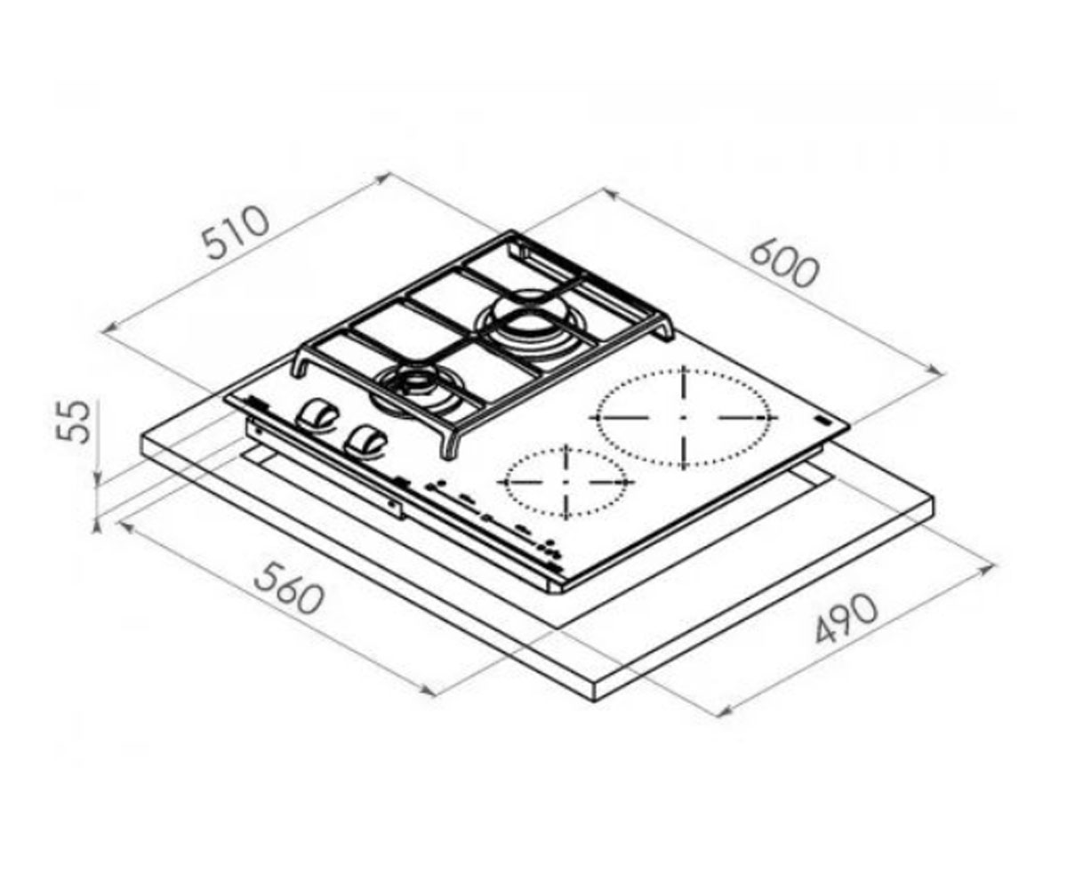 Комбинированная плита  JZC 64322 ABN BK 112570132:Чертеж 