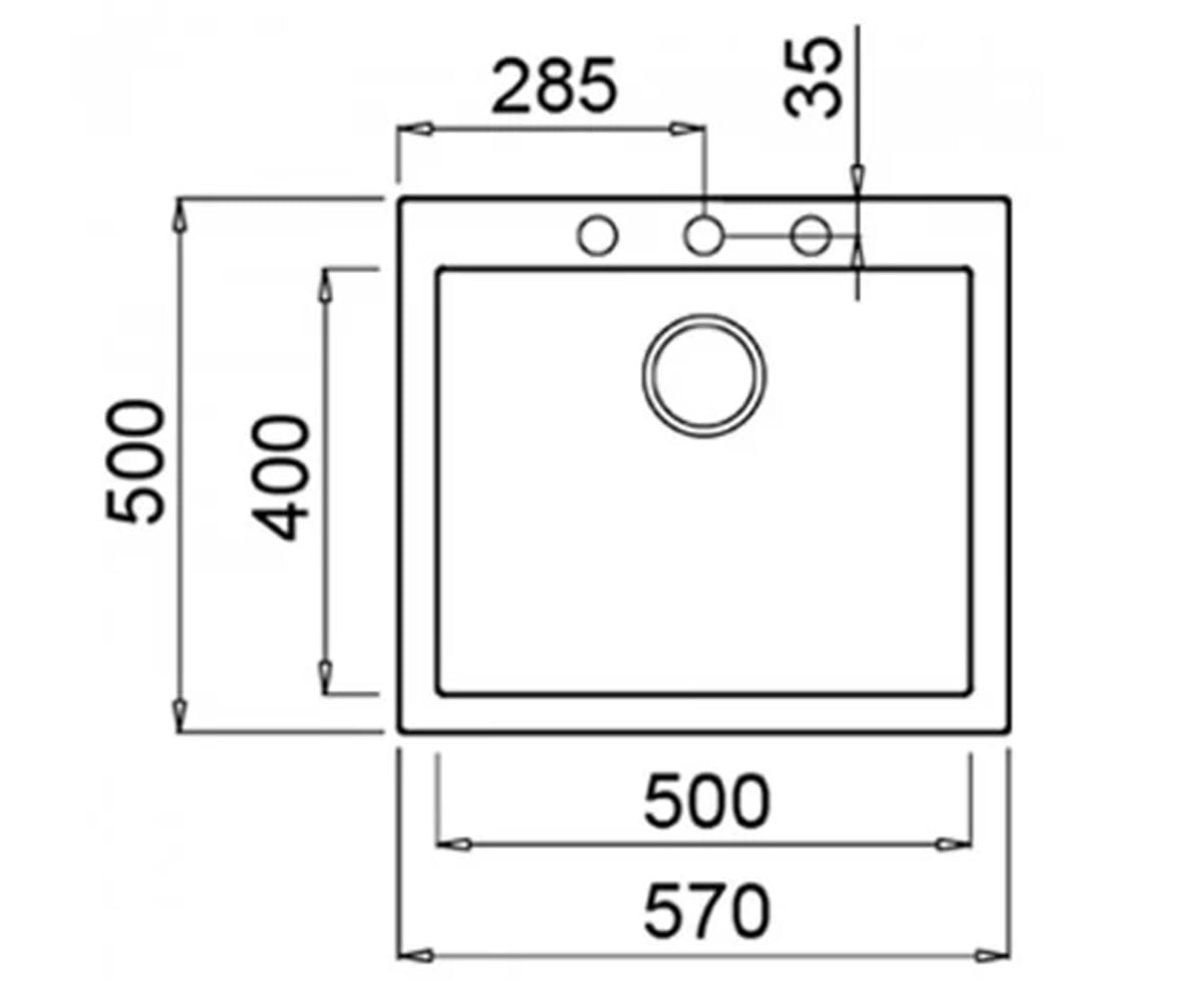 Кухонная мойка  FORSQUARE 50.40 115230005:Чертеж 