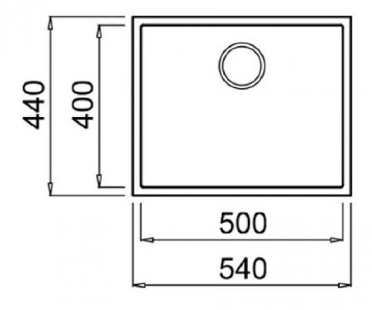 Кухонная мойка  SQUARE 50.40 TG 115230024:Чертеж 