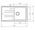 Мойка с крылом  STONE 50 B-TG 1B 1D 115330014:Чертеж 