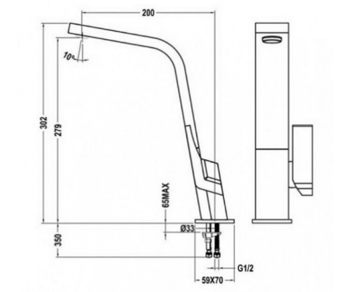 Кухонный смеситель  ICON IC 915 339150200:Чертеж 