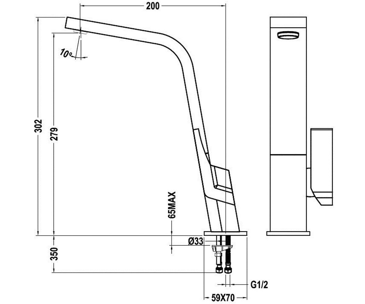 Кухонный смеситель  ICON IC 915 33915020W:Чертеж 