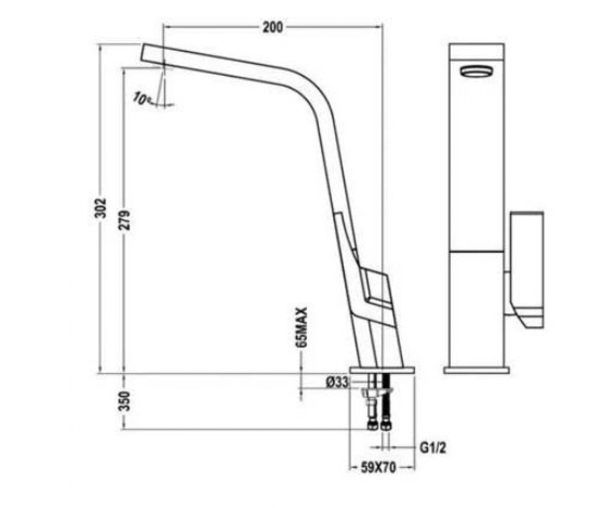 Смеситель для кухни  ICON IC 915 33915021N:Чертеж 