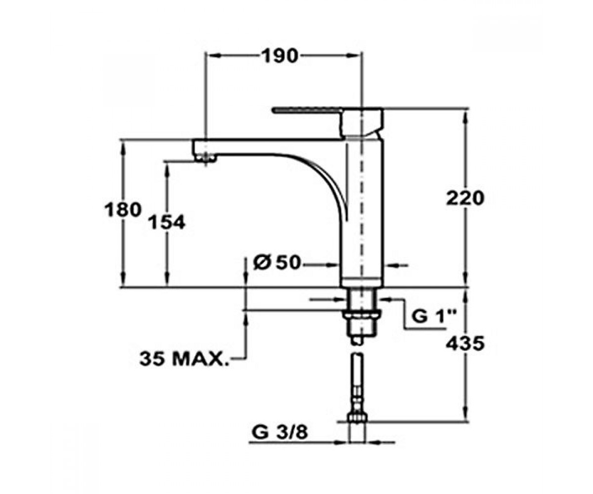 Смеситель для мойки  EXPRESSION LC 389192710:Чертеж 