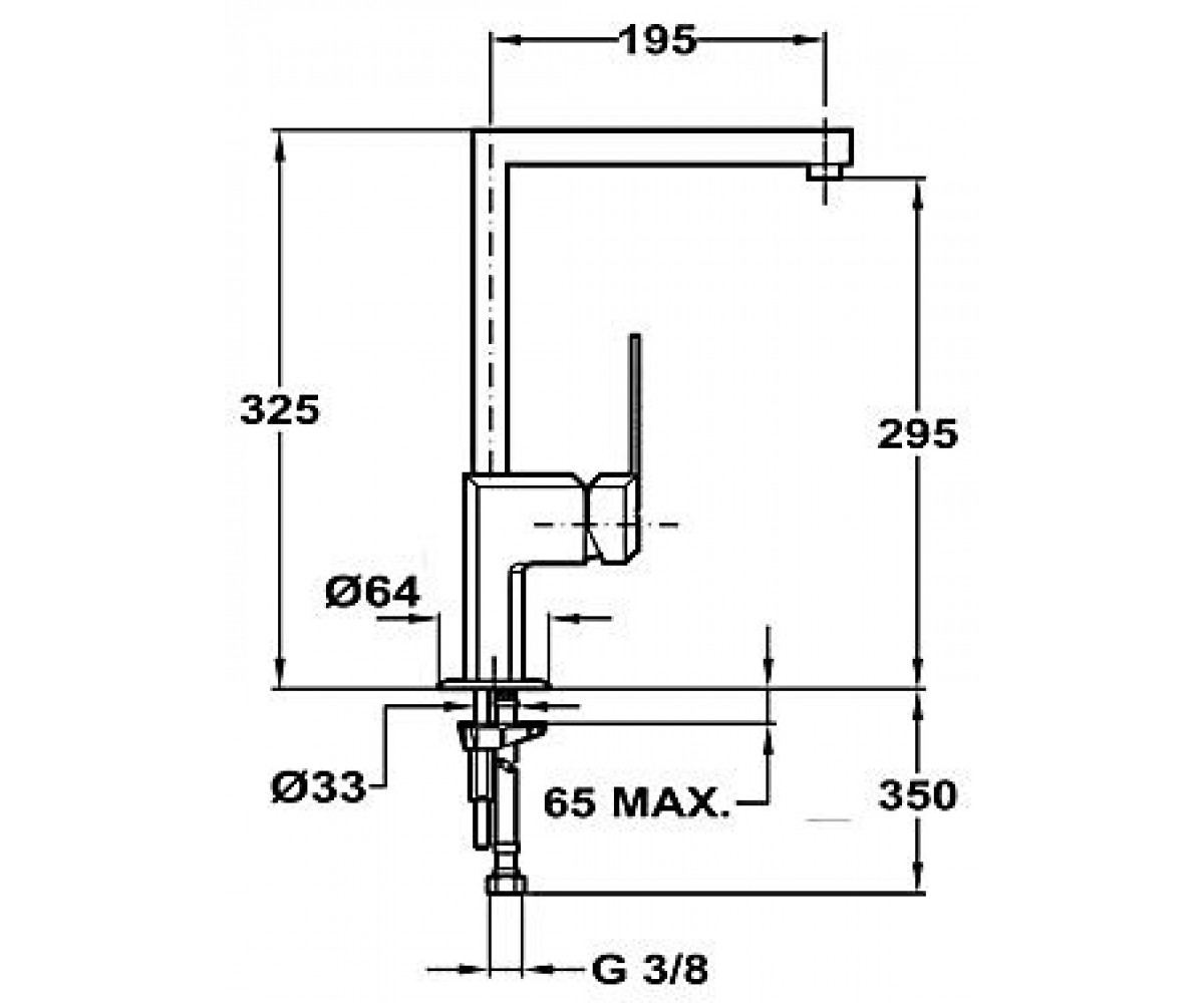 Смеситель для мойки  EXPRESSION HP 389952710:Чертеж 