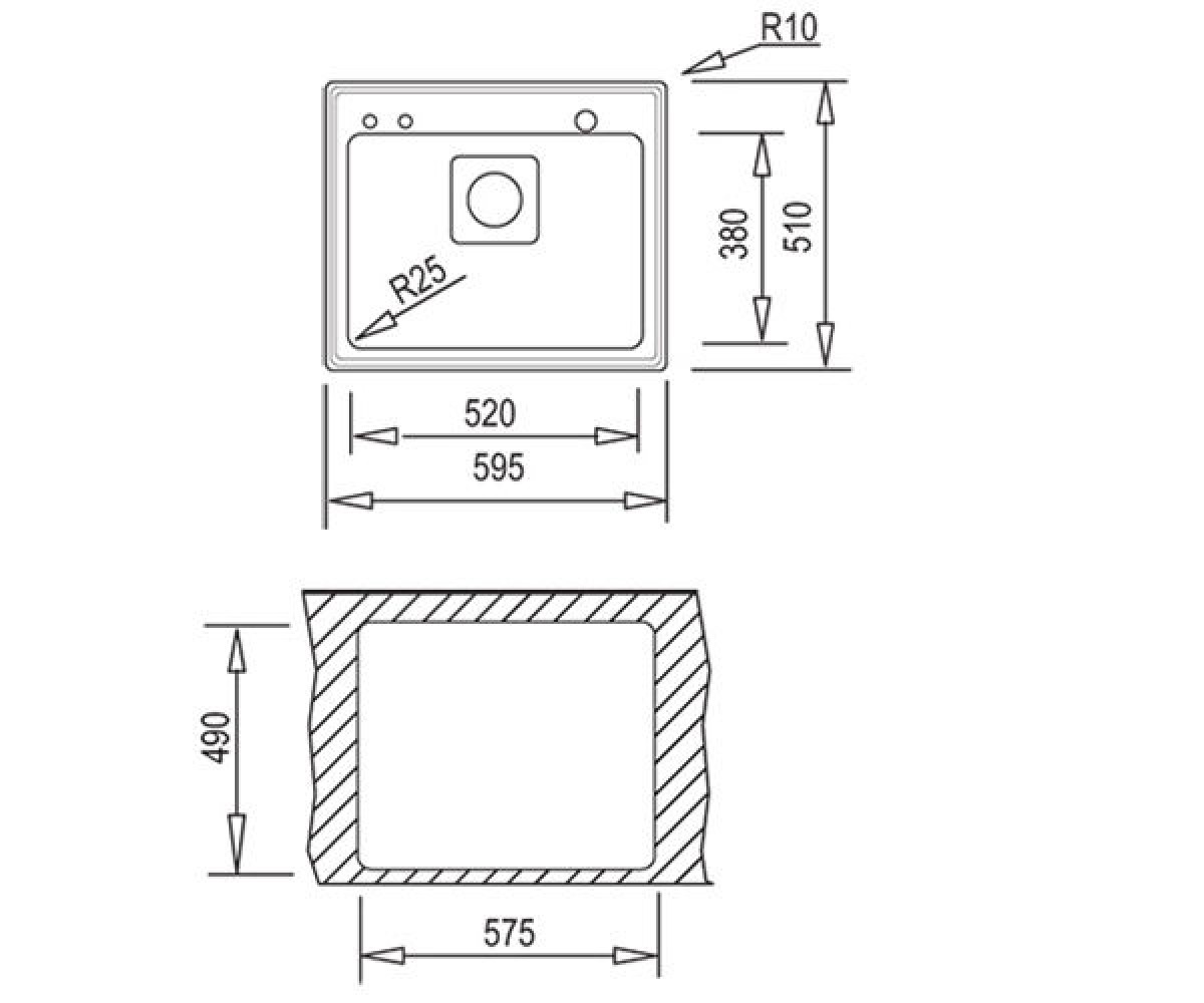 Кухонная мойка  FRAME 1B PLUS 40180500:Чертеж 
