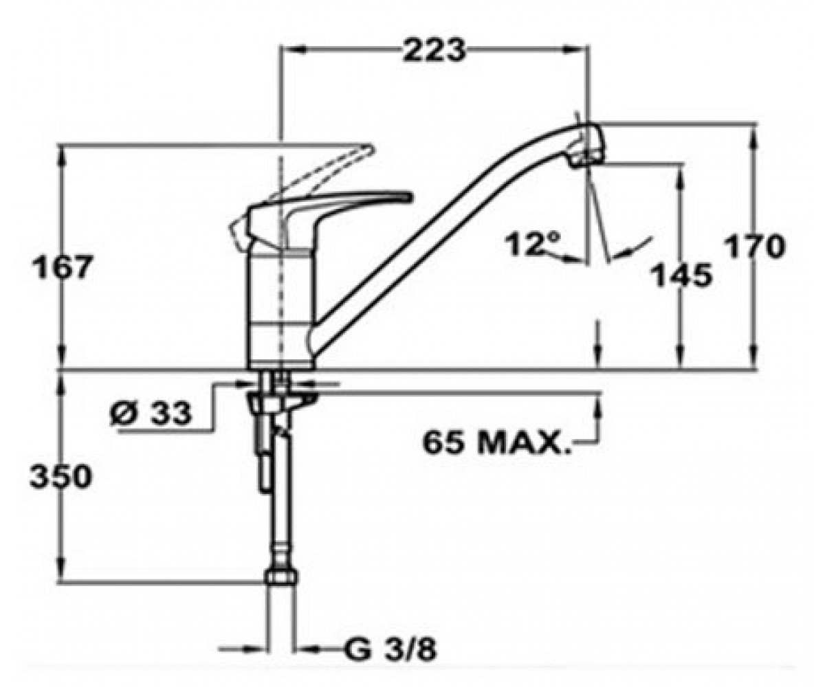 Смеситель для кухни  MB2 L 40911302CI:Чертеж 