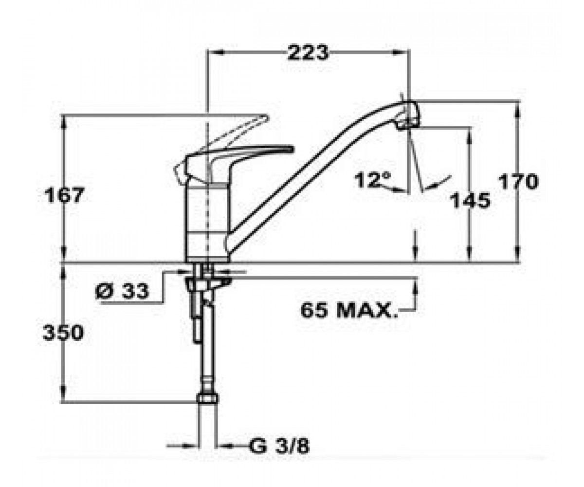 Смеситель для кухни  MB2 L 40913021Q:Чертеж 