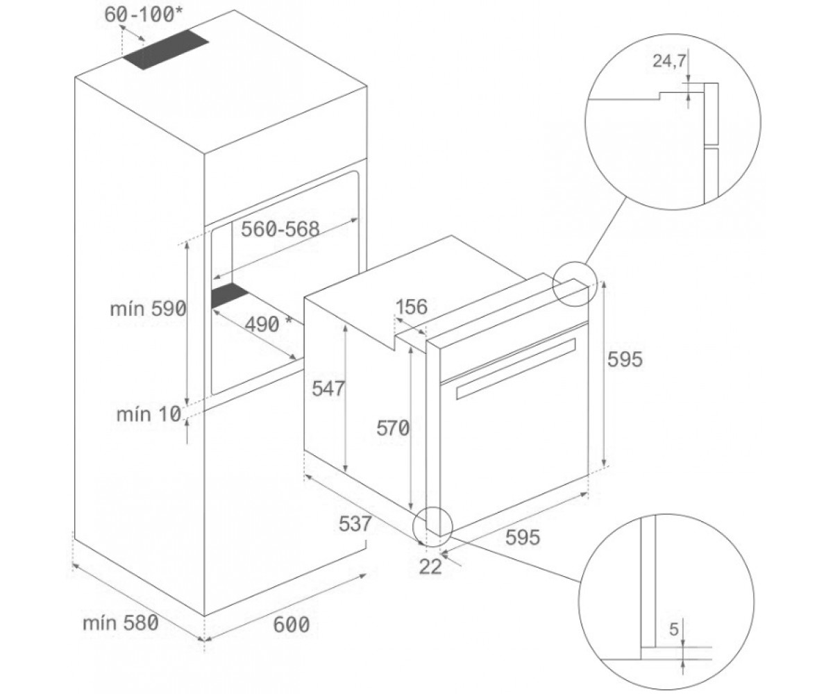 Духовой шкаф  HLB 840 41560075:Чертеж 