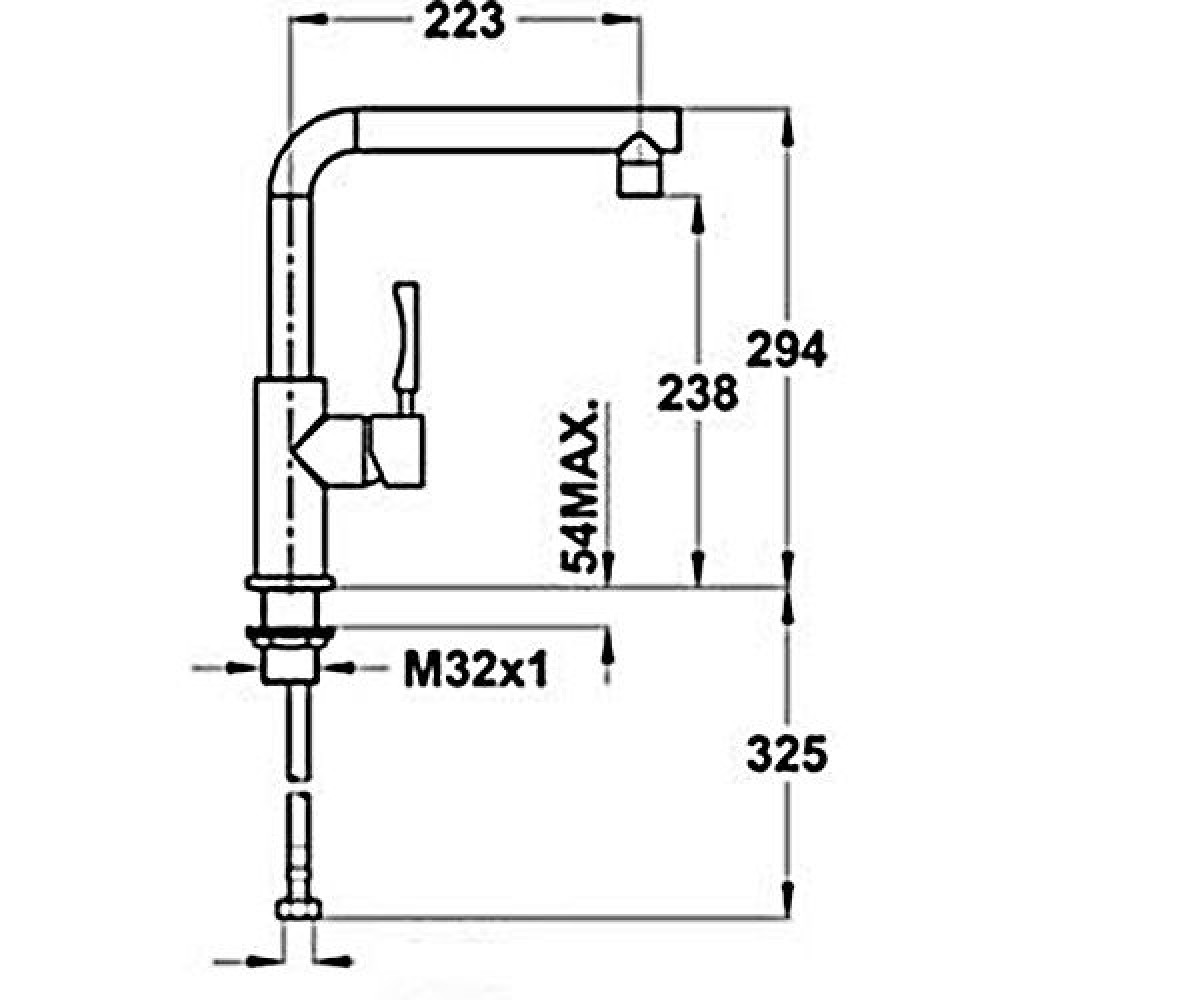 Смеситель на мойку  INX 914 749140210:Чертеж 