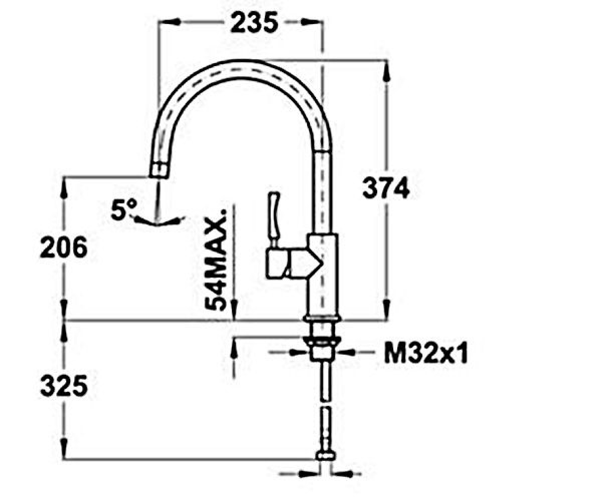 Смеситель на мойку  INX 915 749150210:Чертеж 