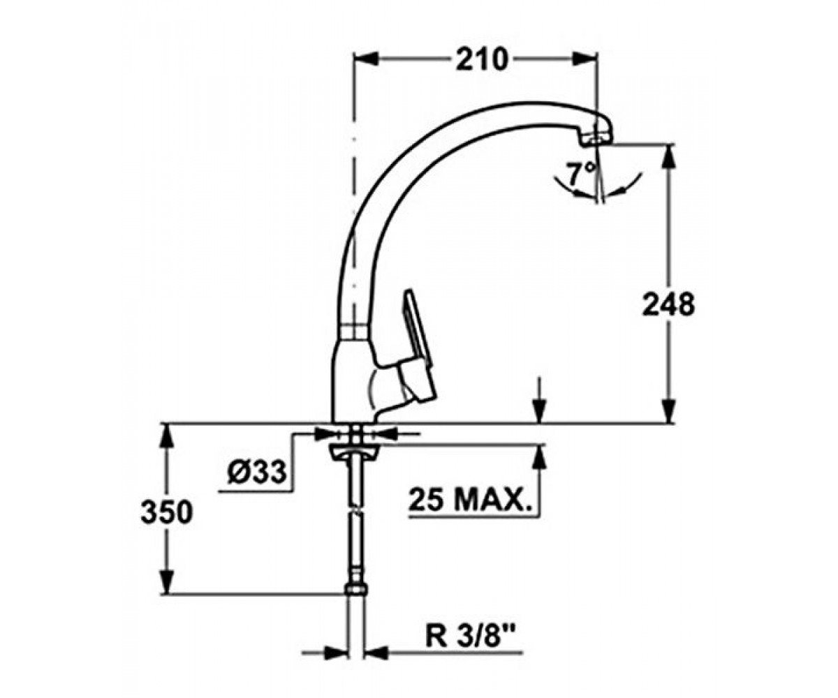 Смеситель для мойки  MF-2 FORUM H 81911462:Чертеж 