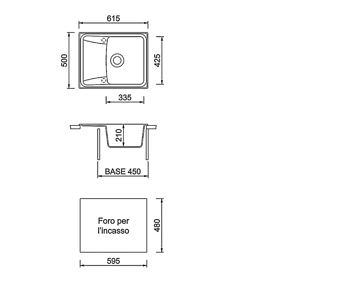 Кухонная мойка  FORMA HR6150 HR6150-28:Чертеж 