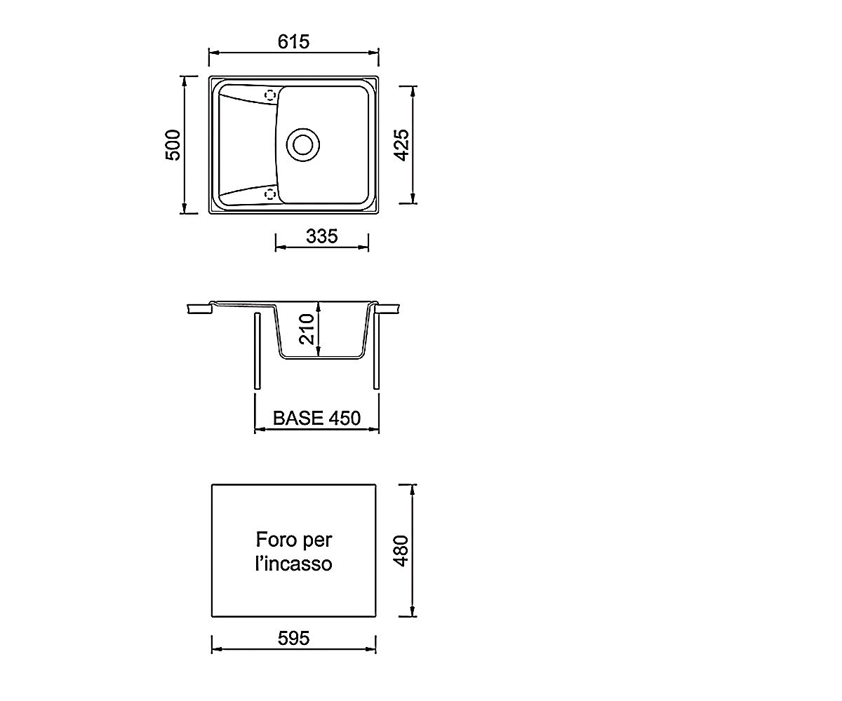 Гранитная мойка  FORMA HR6150 HR6150-74:Чертеж 