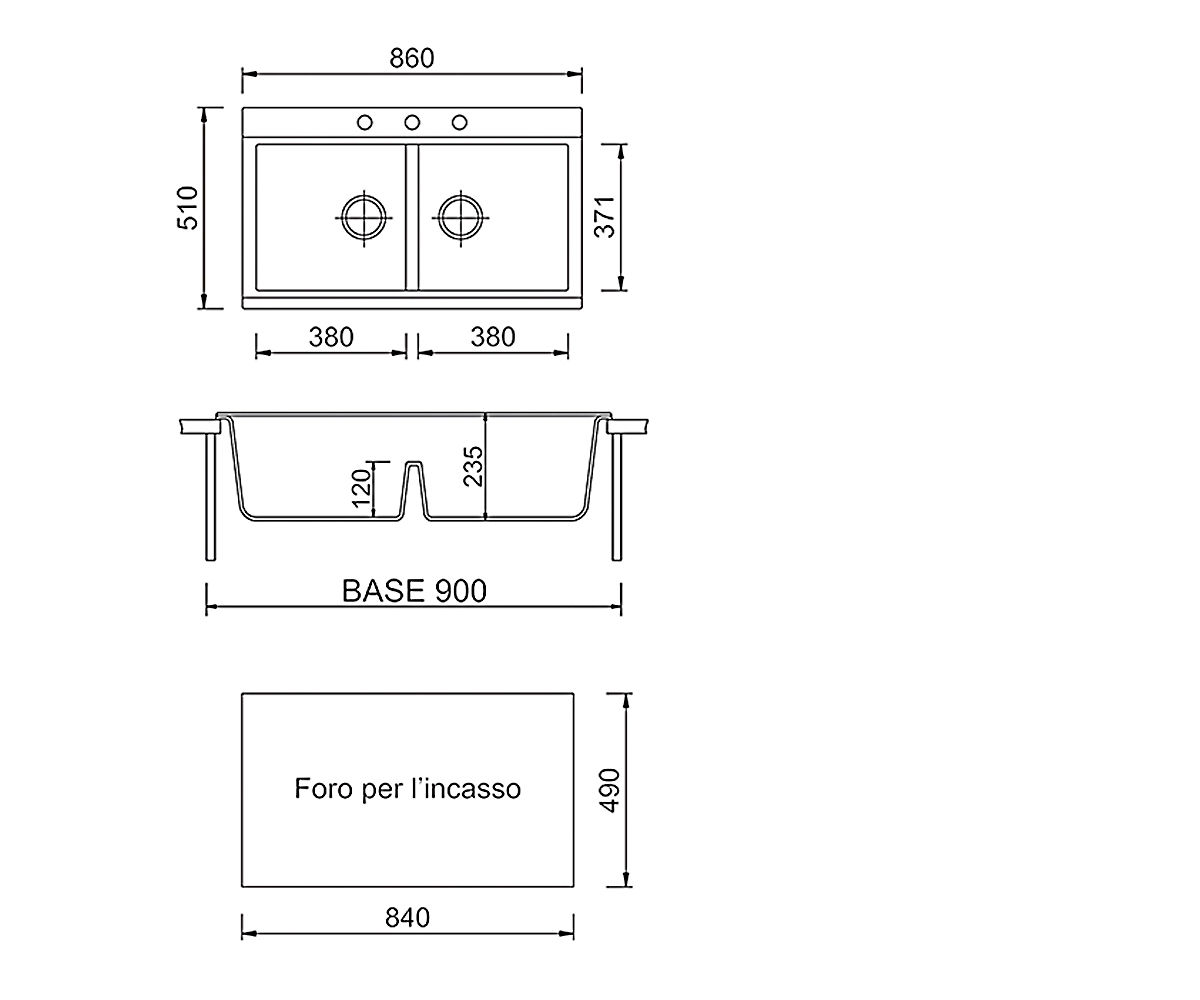 Кухонная мойка  KINGA LX8620 LX8620-75:Чертеж 