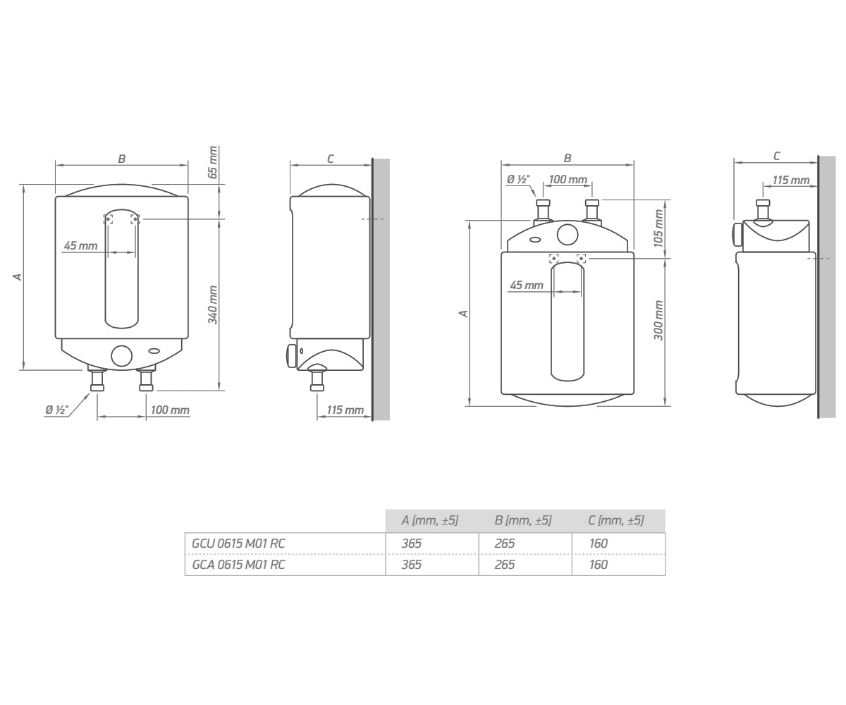 Бойлер для мойки 5,3 л  COMPACT GCA 0615 M01 RC:Чертеж 