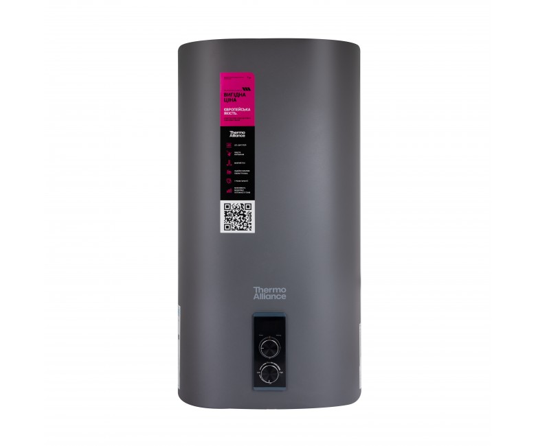 Водонагрівач електричний Thermo Alliance 50 л Grey, плоский вертикальний, мокрий ТЕН 2 кВт (0,8+1,2) DT50V20G(PD)/2G THERMO ALLIANCE  DT50V20G(PD)/2G DT50V20G(PD)/2G