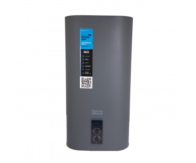 Водонагреватель электрический Thermo Alliance 50 л, Grey, плоский вертикальный, сухой тэн 2 квт (0,8+1,2) DT50V20GPDD2G THERMO ALLIANCE  DT50V20GPDD2G DT50V20GPDD2G