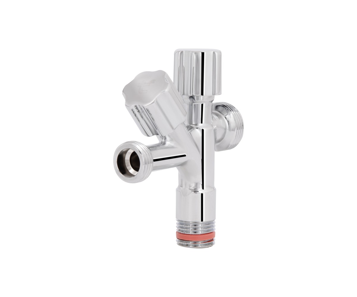 Кран кутовий подвійний  Thermo Alliance Forte 1/2З х 1/2З х 3/4З, хром TAF187W151520 THERMO ALLIANCE  TAF187W151520 TAF187W151520