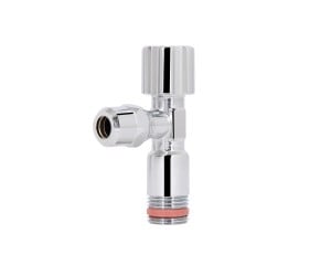 Кран угловой Thermo Alliance Forte вентельный 1/2нх3/8н с переходником M10, хром TAF341W159 THERMO ALLIANCE  TAF341W159