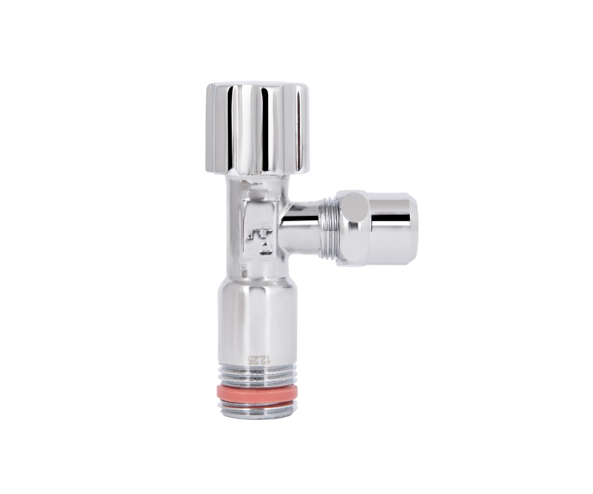 Кран угловой Thermo Alliance Forte вентельный 1/2"нх3/8"н с переходником M10, хром TAF341W159  TAF341W159:Фото 5