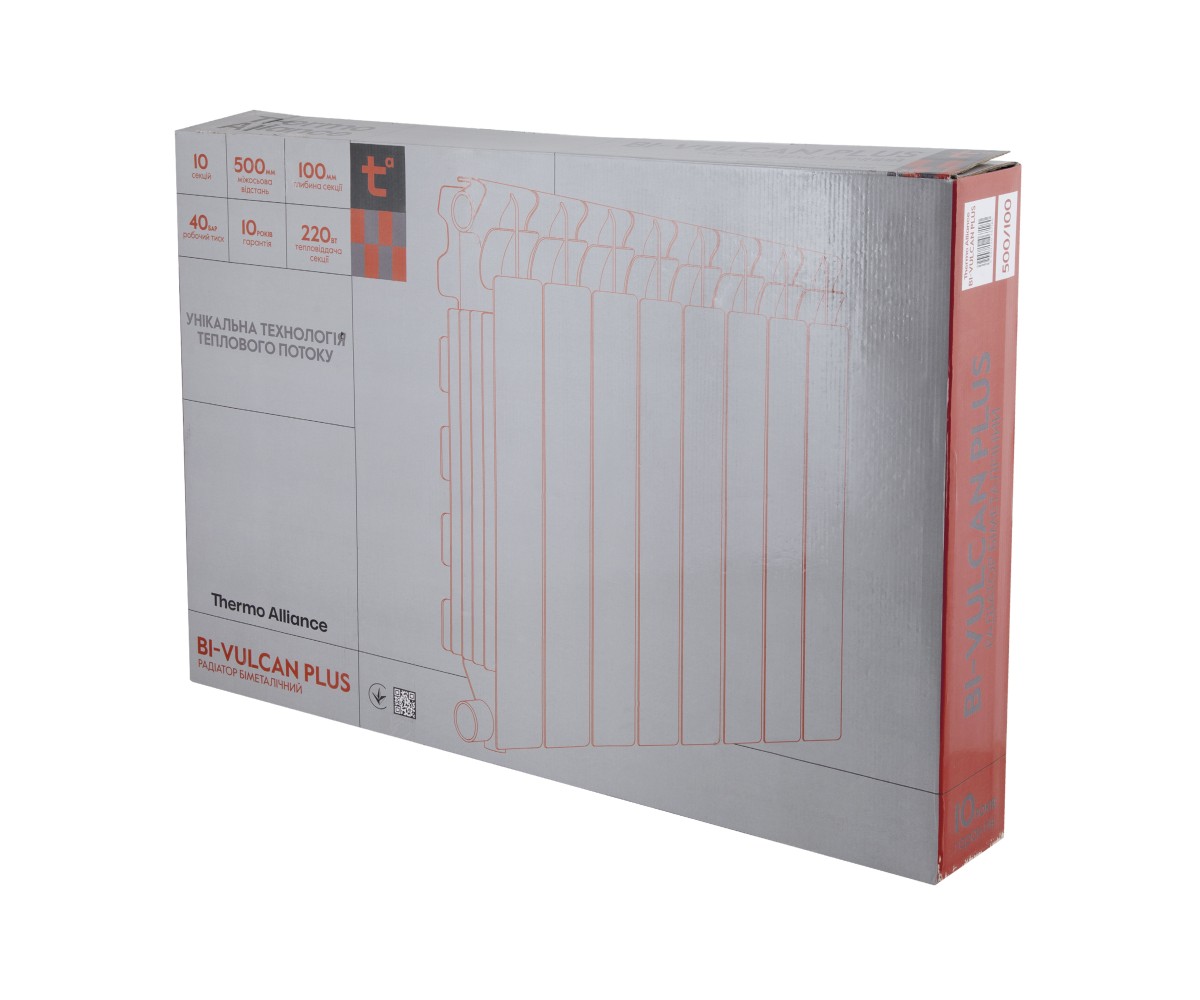 Радиатор биметаллический Thermo Alliance Bi-Vulcan PLUS 500/100 1,8 кг  V500100BPLUS:Фото 4