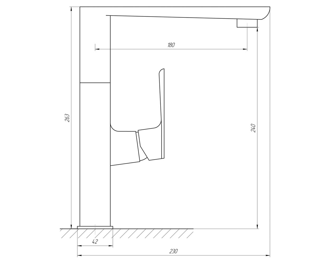 Смеситель для кухни  LEXI TL-21401-H57-BB:Чертеж 