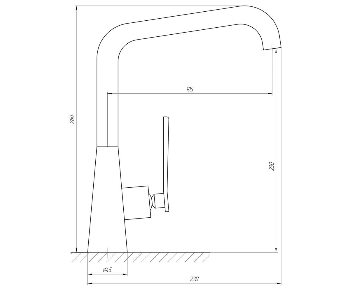 Кухонный смеситель  TEEL TT-24401-H59-BB:Чертеж 