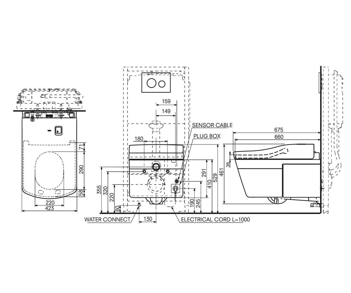 Унитаз подвесной  NEOREST EW CW994PNW1:Чертеж 