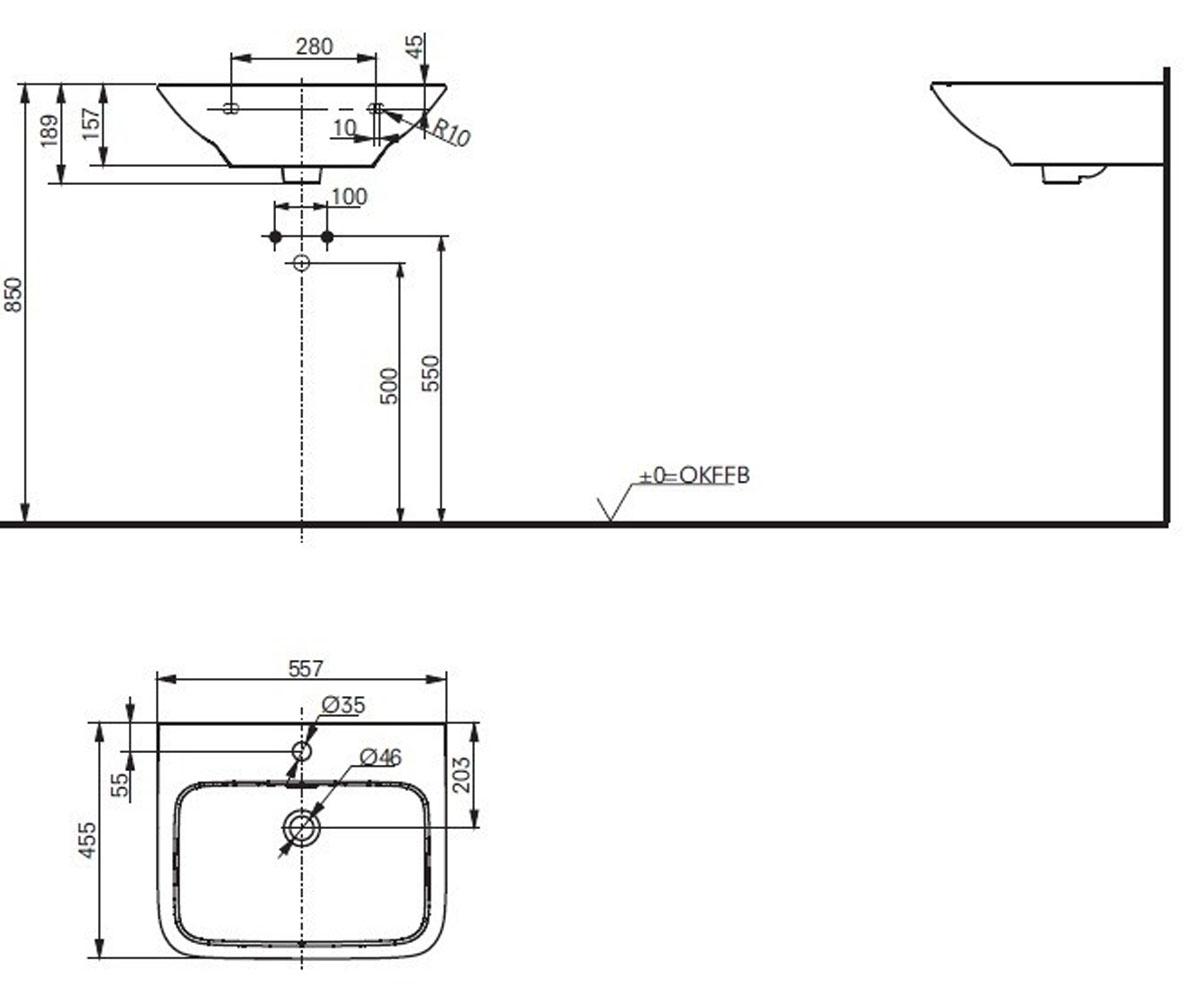 Умывальник  MH LW10300G:Чертеж 