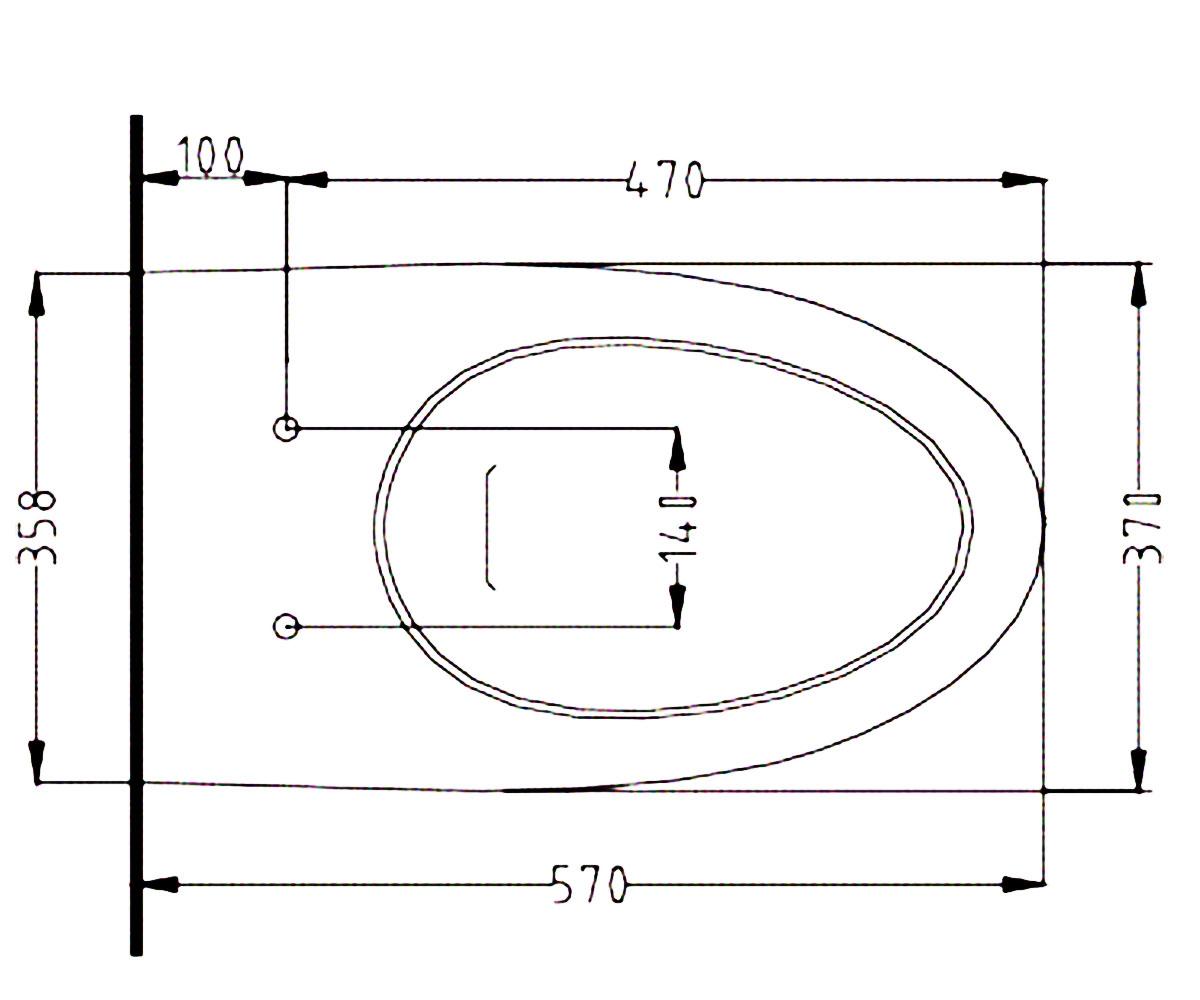 Сиденье с функцией soft-close  TOILET TC301CVK:Чертеж 
