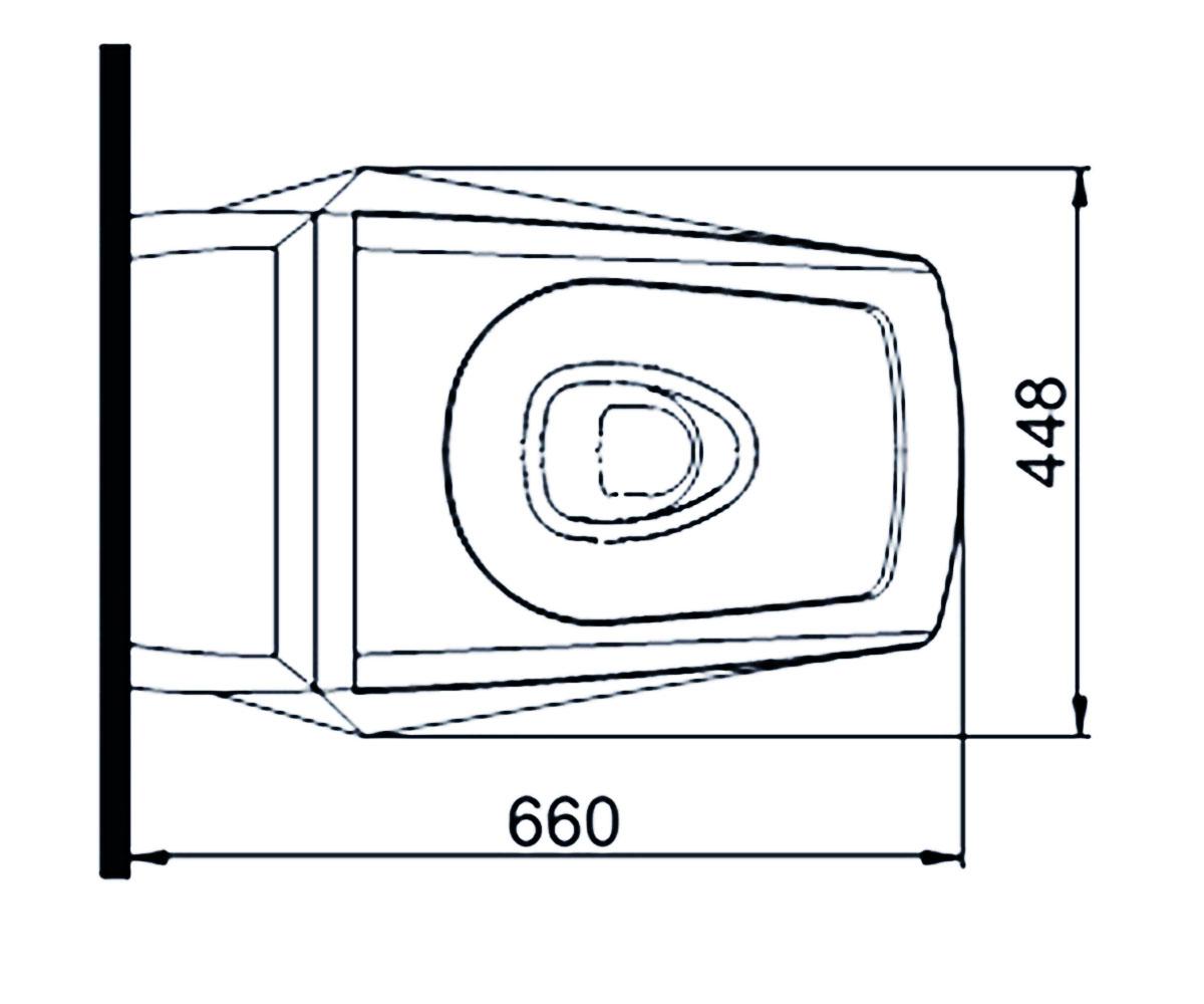 Сиденье белое для унитаза  JEWELHEX TC375CVKW W-REA:Чертеж 