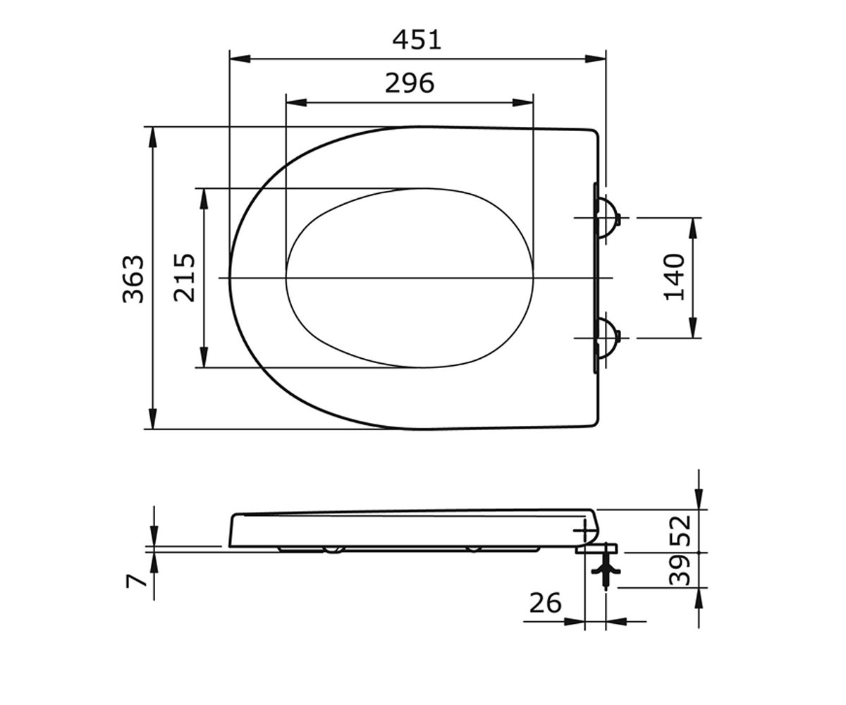 Сиденье с микролифтом  TC800SJ:Чертеж 