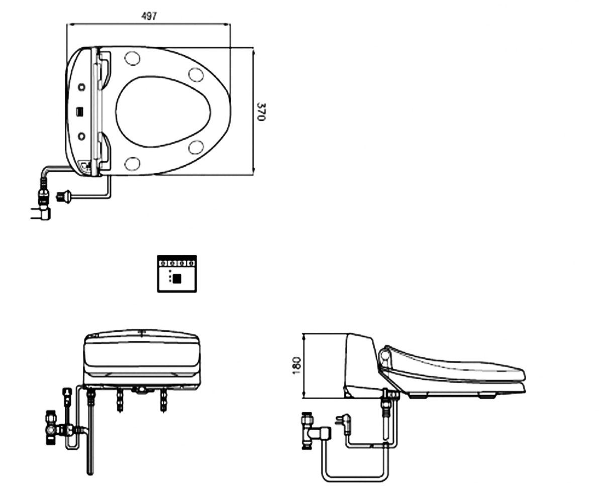 Сиденье для унитаза  WASHLET TCF490AV66:Чертеж 