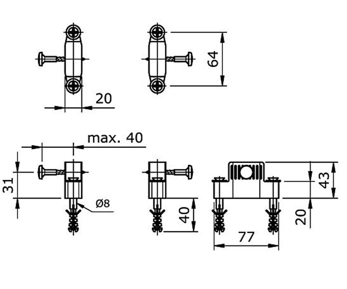 Крепление для унитаза  AVANTE TX276C:Чертеж 