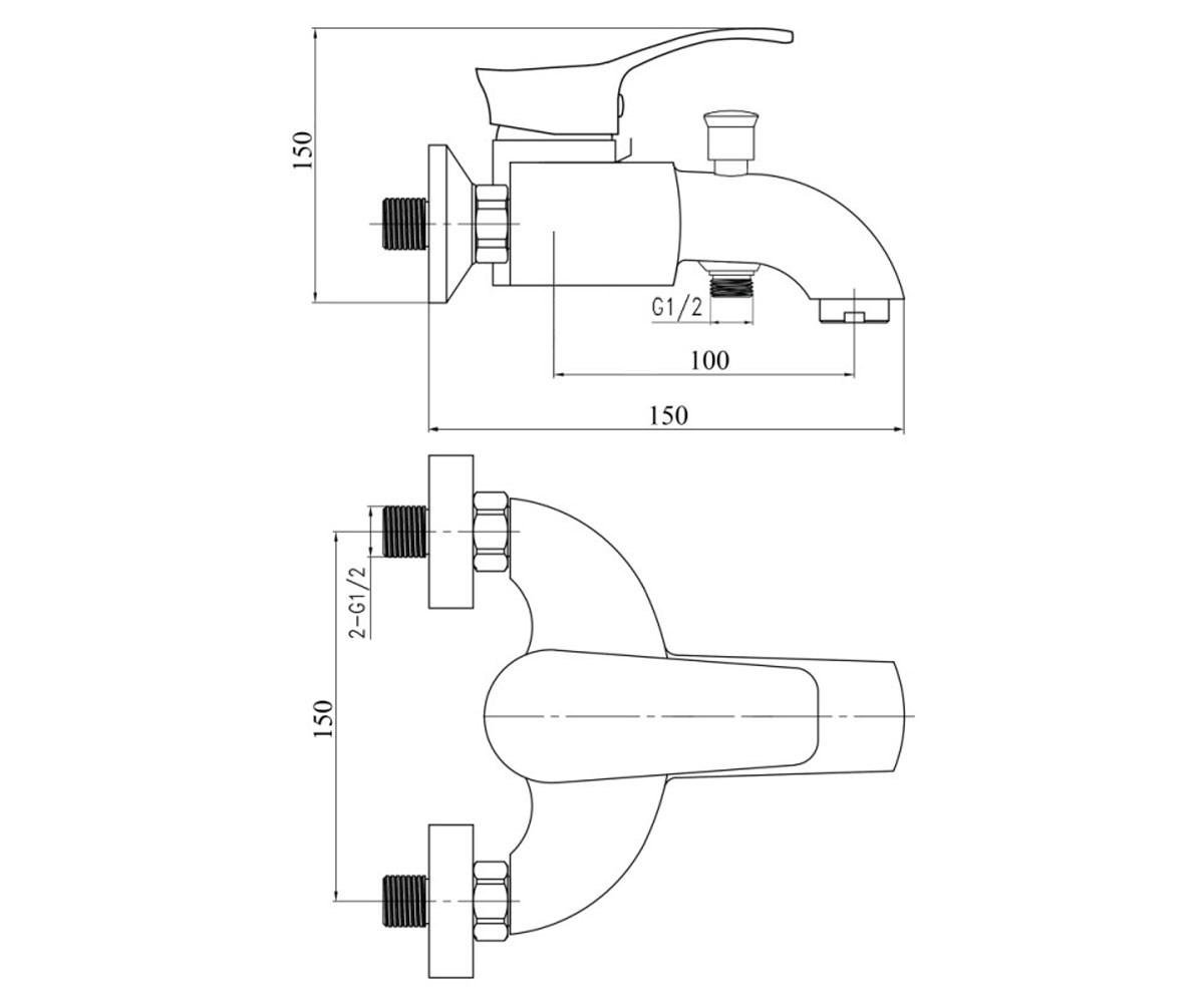 Смеситель для ванны  MARS MARS 006:Чертеж 