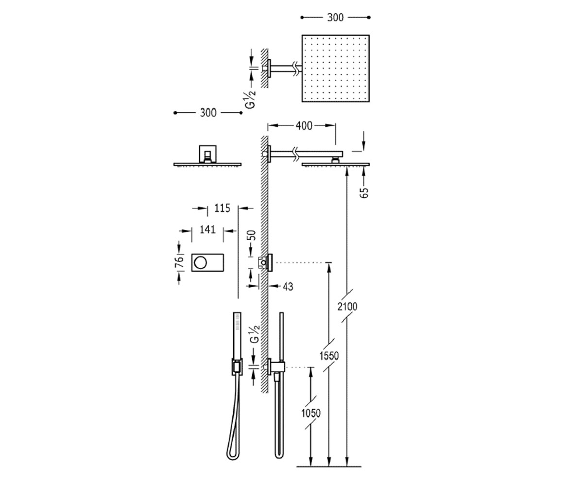 Электронная душевая система  SHOWER TECHNOLOGY 09288563:Чертеж 