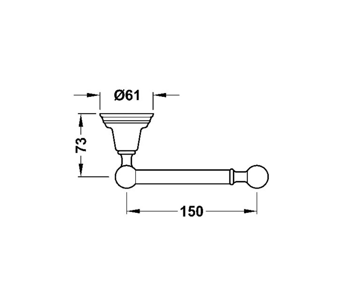 Бумагодержатель  CLASIC 12423606OR:Чертеж 