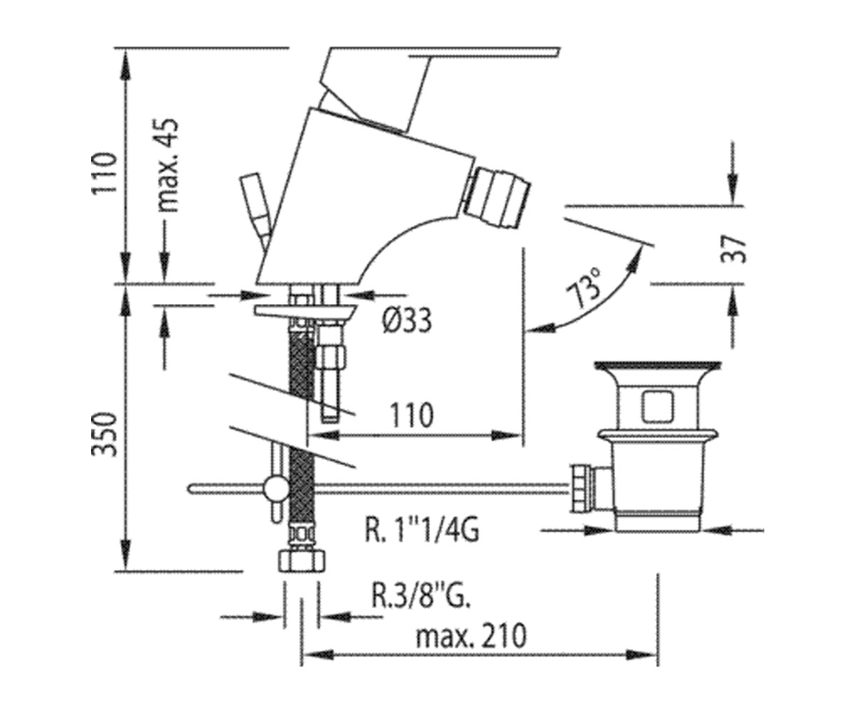 Смеситель с д/к  BM 139120DA:Чертеж 