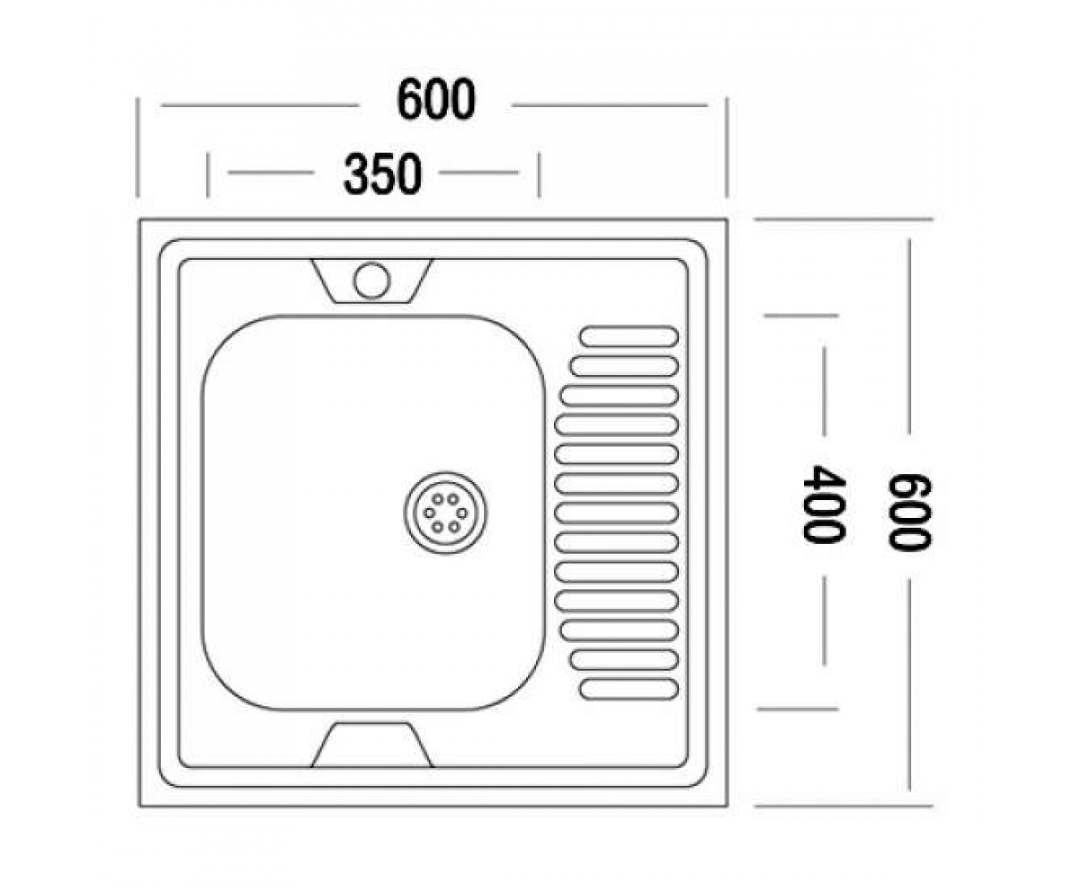 Кухонная мойка  LUXURY LUM 600.600.6C L:Чертеж 