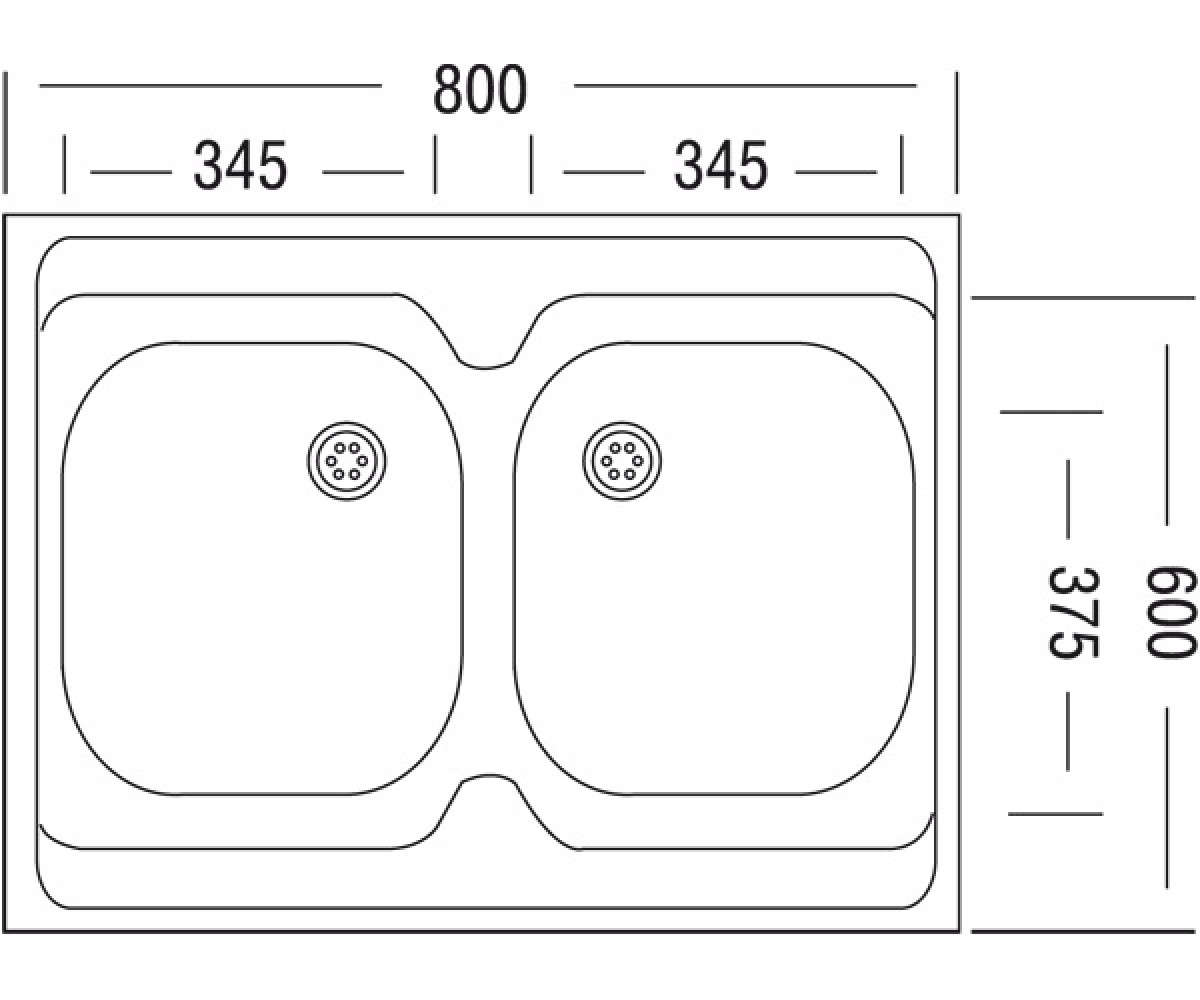 Кухонная мойка  STM 800.600 20 GT 6K:Чертеж 