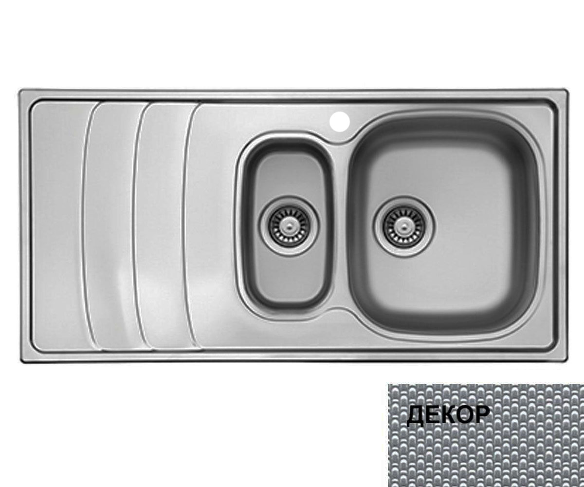 Кухонная мойка с декором UKINOX  WAVE L 1000.500 15 GT 8K R WAVE L 1000.500 15 GT 8K R