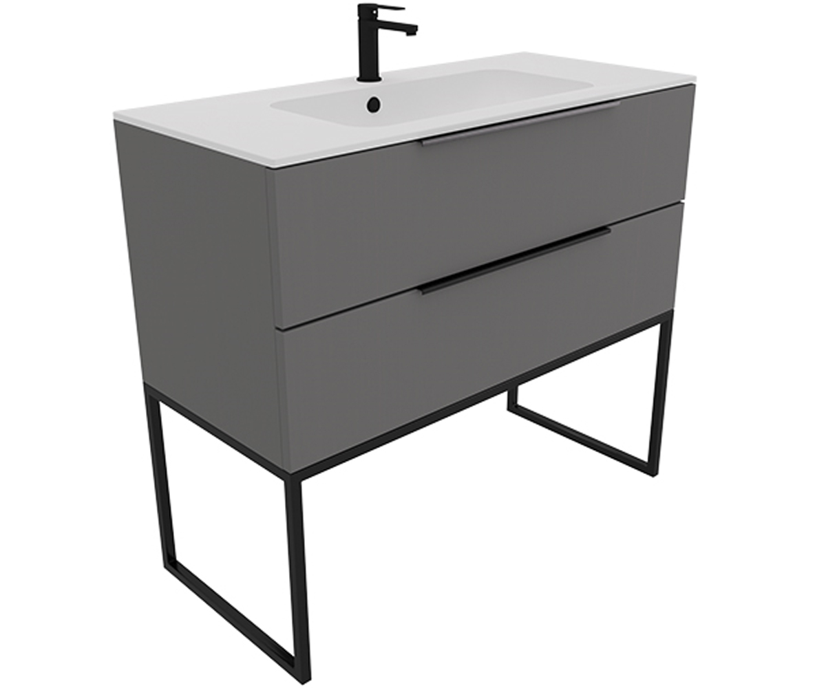 Тумба с умывальником 100 см  BE COLOR BE COLOR GREY ONYX 1000 N:Фото 2