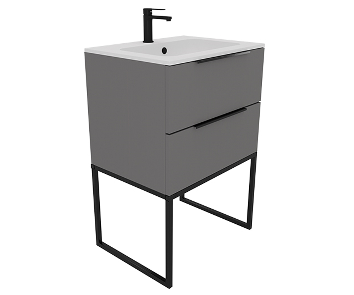 Тумба с умывальником 60 см  BE COLOR BE COLOR GREY ONYX 600 N:Фото 2