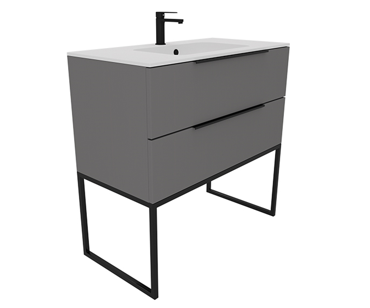 Тумба с умывальником 90 см  BE COLOR BE COLOR GREY ONYX 900 N:Фото 2