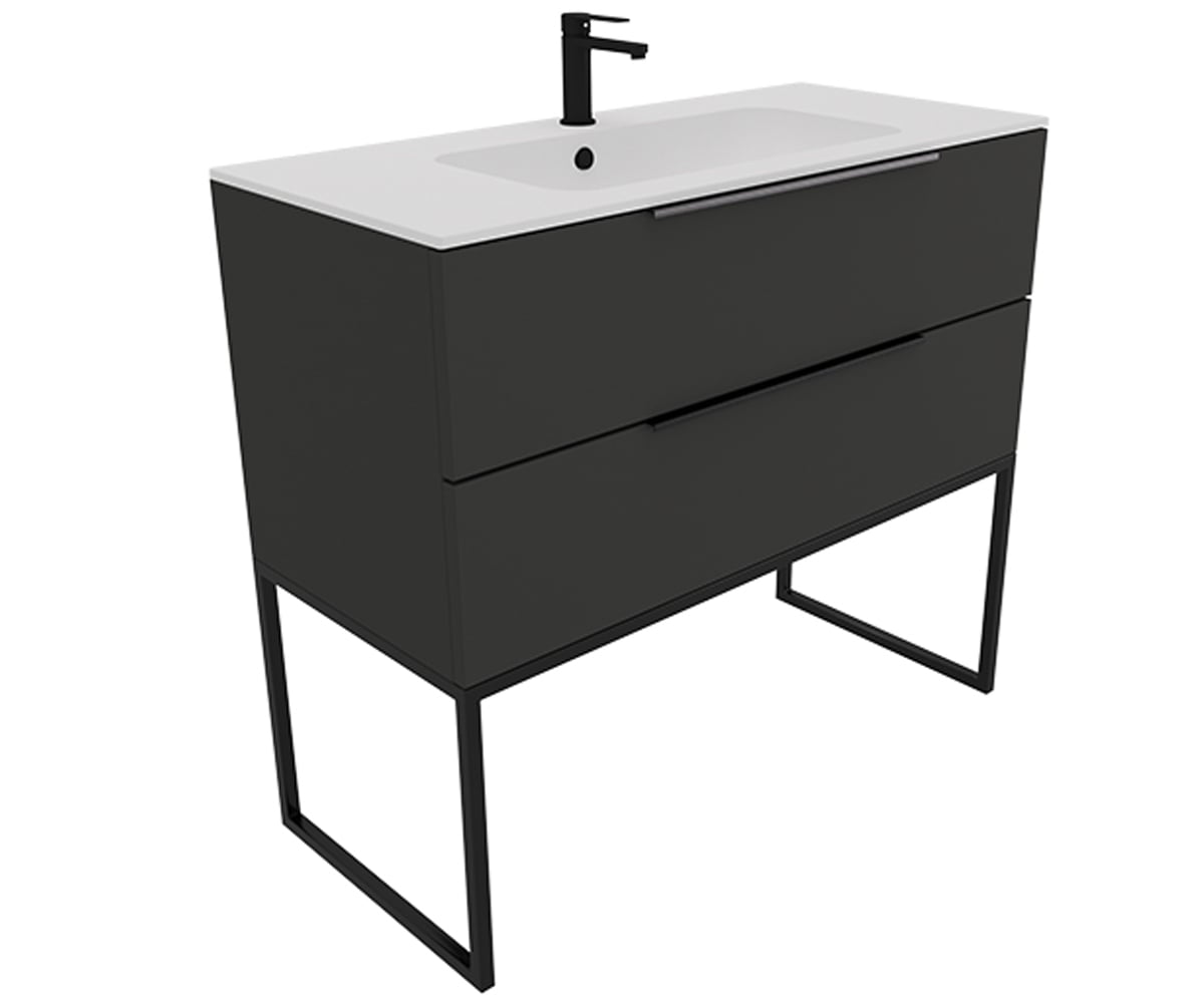 Тумба с умывальником 100 см  BE COLOR BE COLOR GREY STONE 1000 N:Фото 2