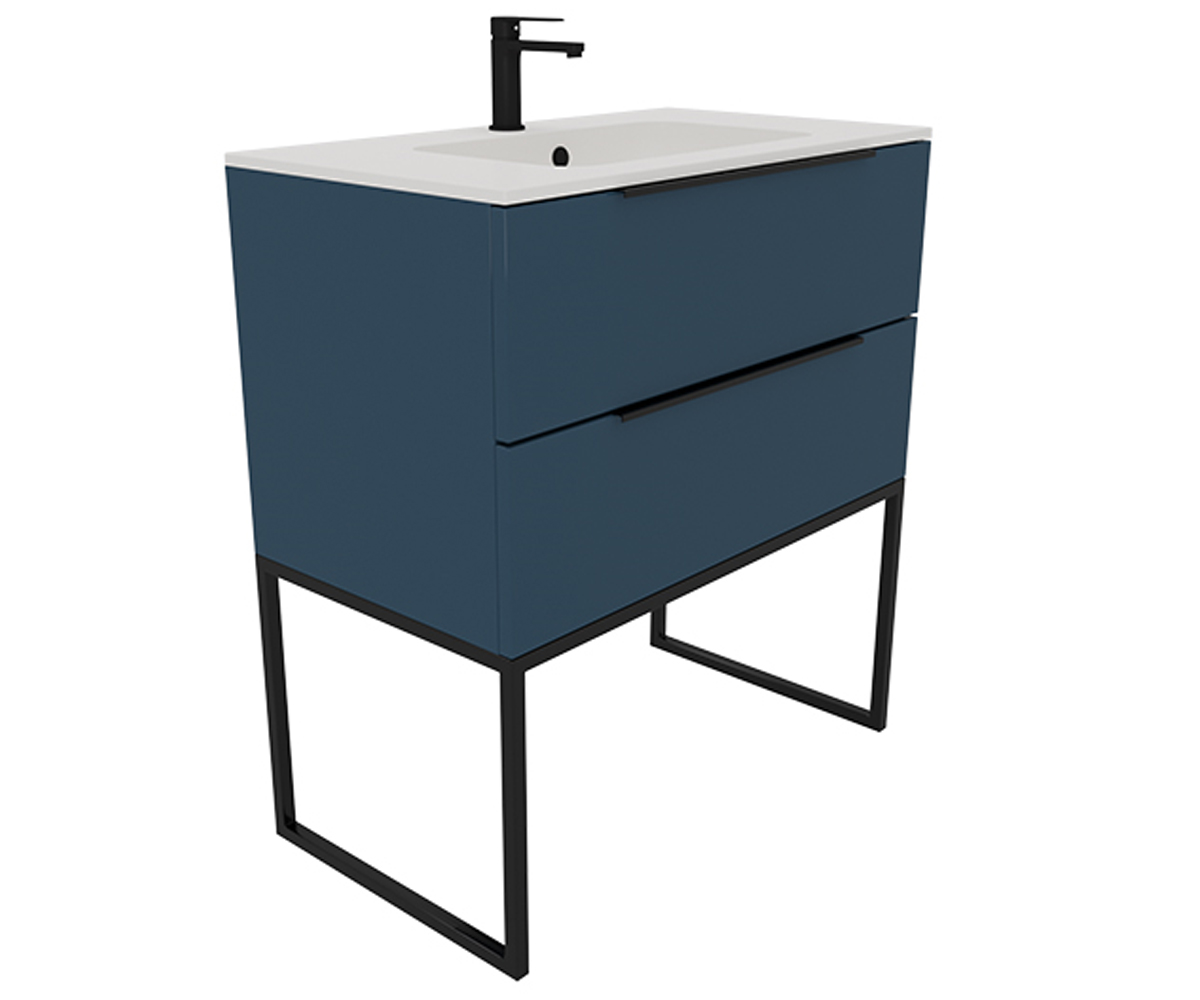 Тумба с умывальником 80 см  BE COLOR BE COLOR NAVI BLUE 800 N:Фото 2
