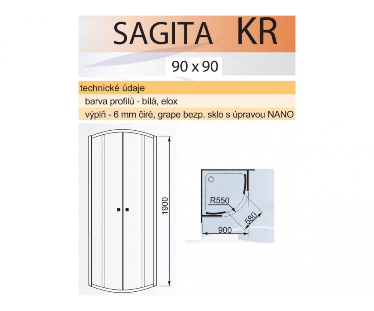Душевой бокс  SAGITA KR VPZA990SAG1S1X-01:Чертеж 