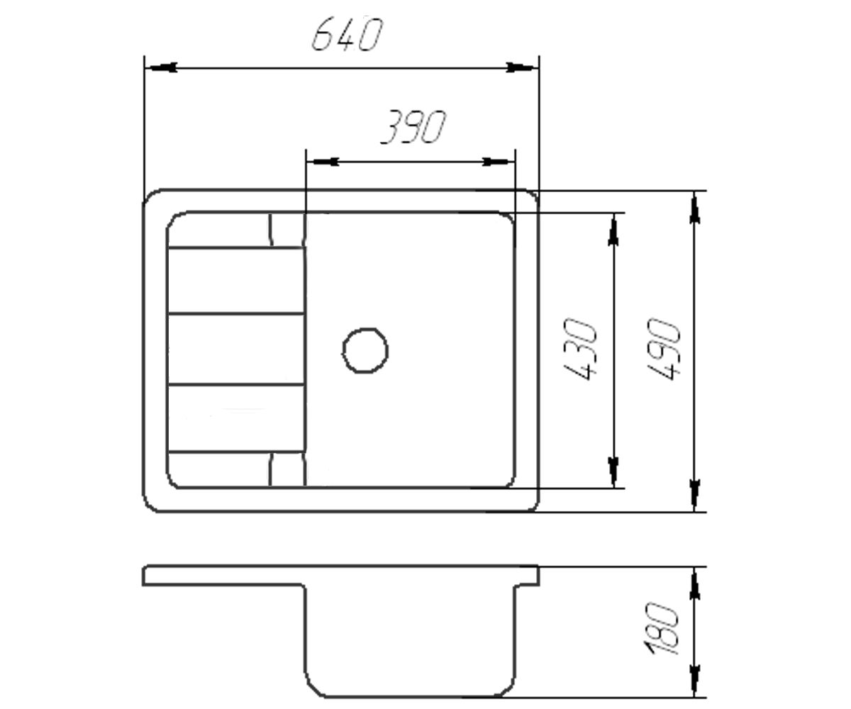 Мойка кухонная  FAM 6449 BLA:Чертеж 